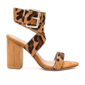 Raye lexie cow hair heel in tan leopard
